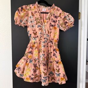 Buddy Love Pink Butterfly Tiered Dress